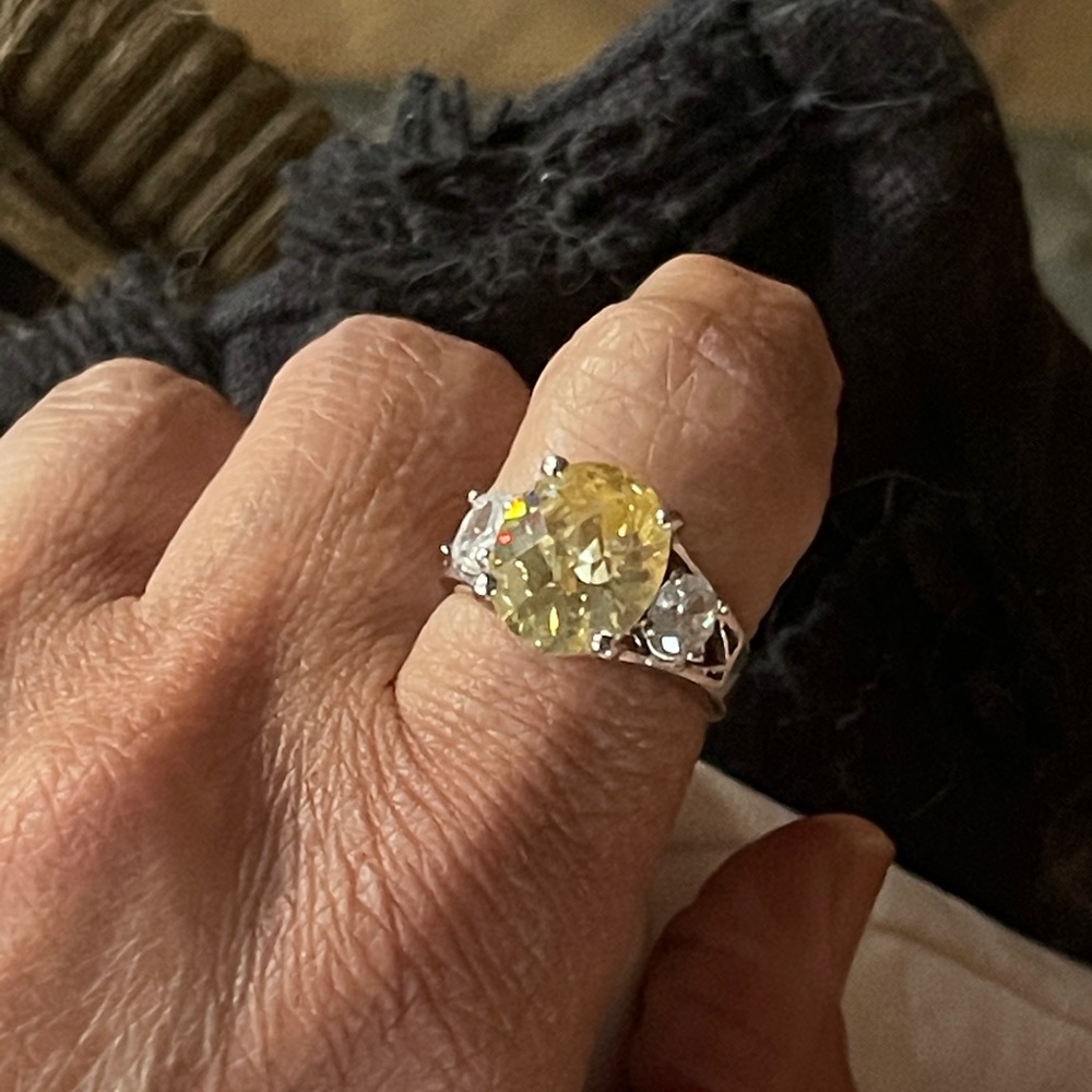 CZ Yellow Diamond Cocktail Ring